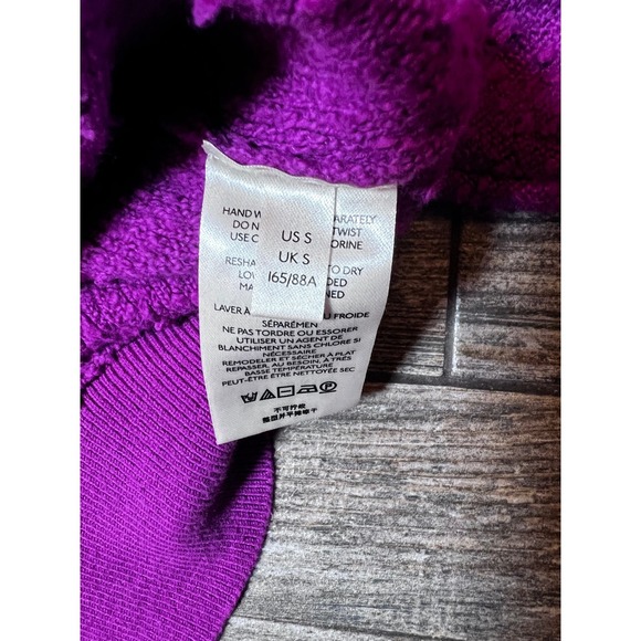 Free People Sweater‎ Found My Friend Boucle Pullover Wild Aster Small Oversized - Picture 4 of 7